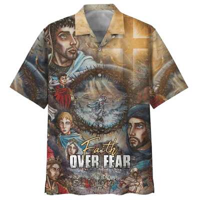 Faith Over Fear Christian Faith Knight Template Hawaiian Shirt Faith Over Fear Christian Faith Knight Template Hawaiian Shirt