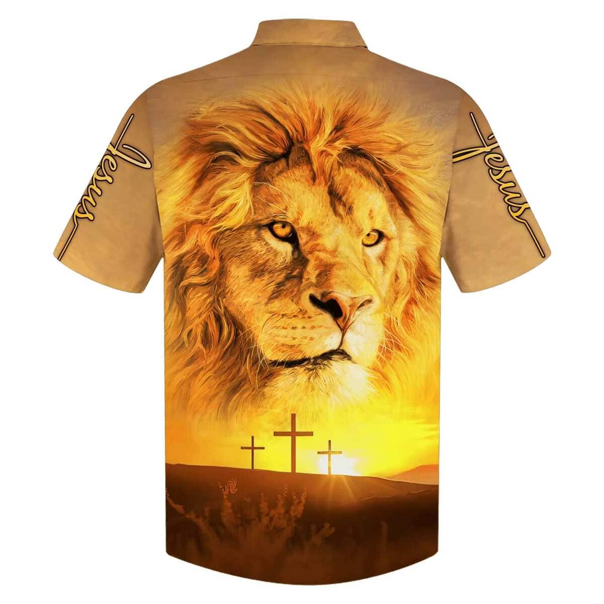 Jesus Lion Christian Cross Hawaiian Shirt For Believers Jesus Lion Christian Cross Hawaiian Shirt For Believers