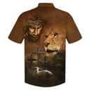 Jesus Lion And The Lamb Three Cross Christian Hawaiian Shirt