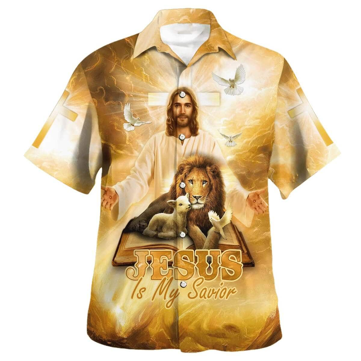 Jesus Lion And The Lamb Jesus Is My Savior Christian Hawaiian Shirt