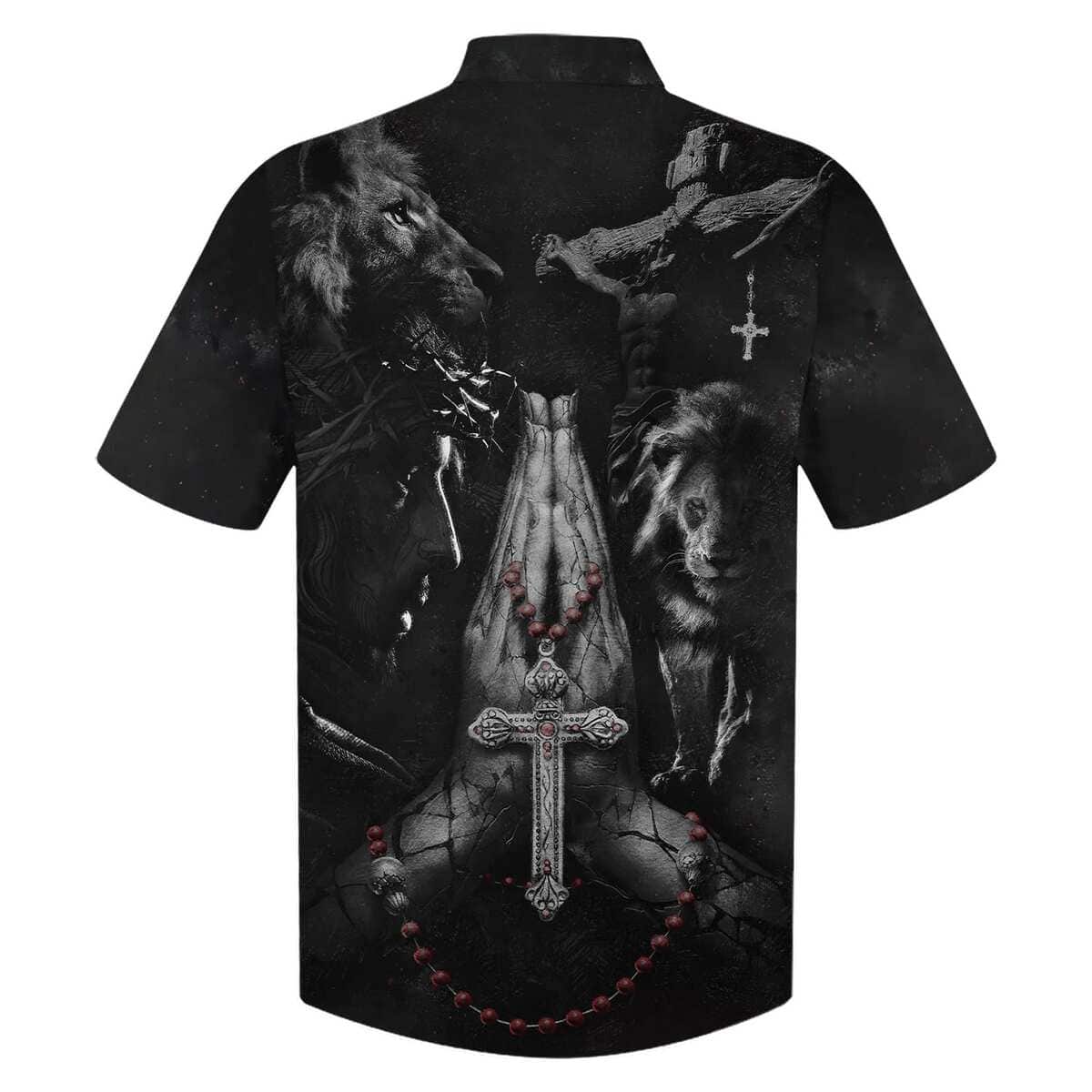 Jesus Hands Praying Lion Christian Hawaiian Shirt Jesus Hands Praying Lion Christian Hawaiian Shirt