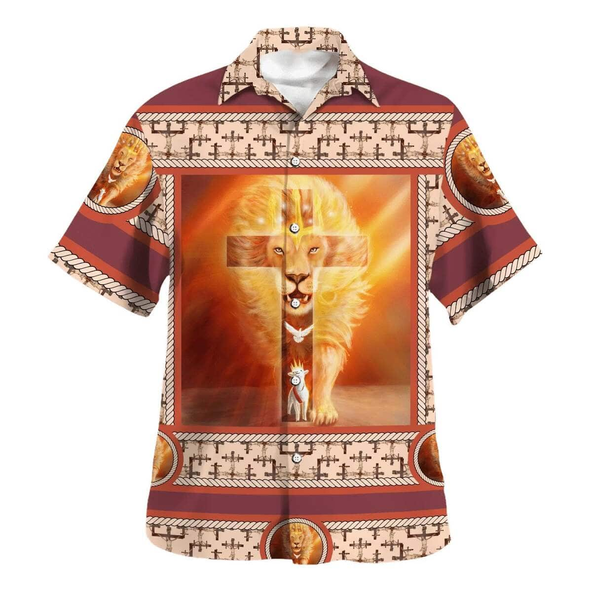 Lion Of Judah Lamb Of God Dove Christian Hawaiian Shirt