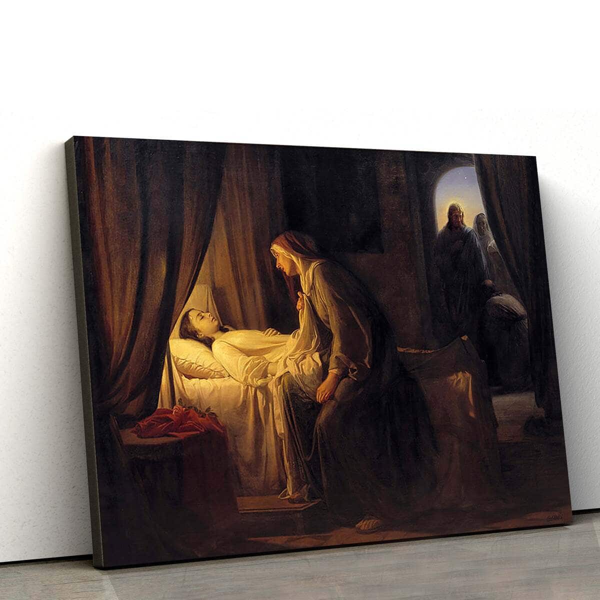 Jesus Christ Raising Daughter Of Jairus Jesus Christian Faith Canvas Wall Art Jesus Christ Raising Daughter Of Jairus Jesus Christian Faith Canvas Wall Art