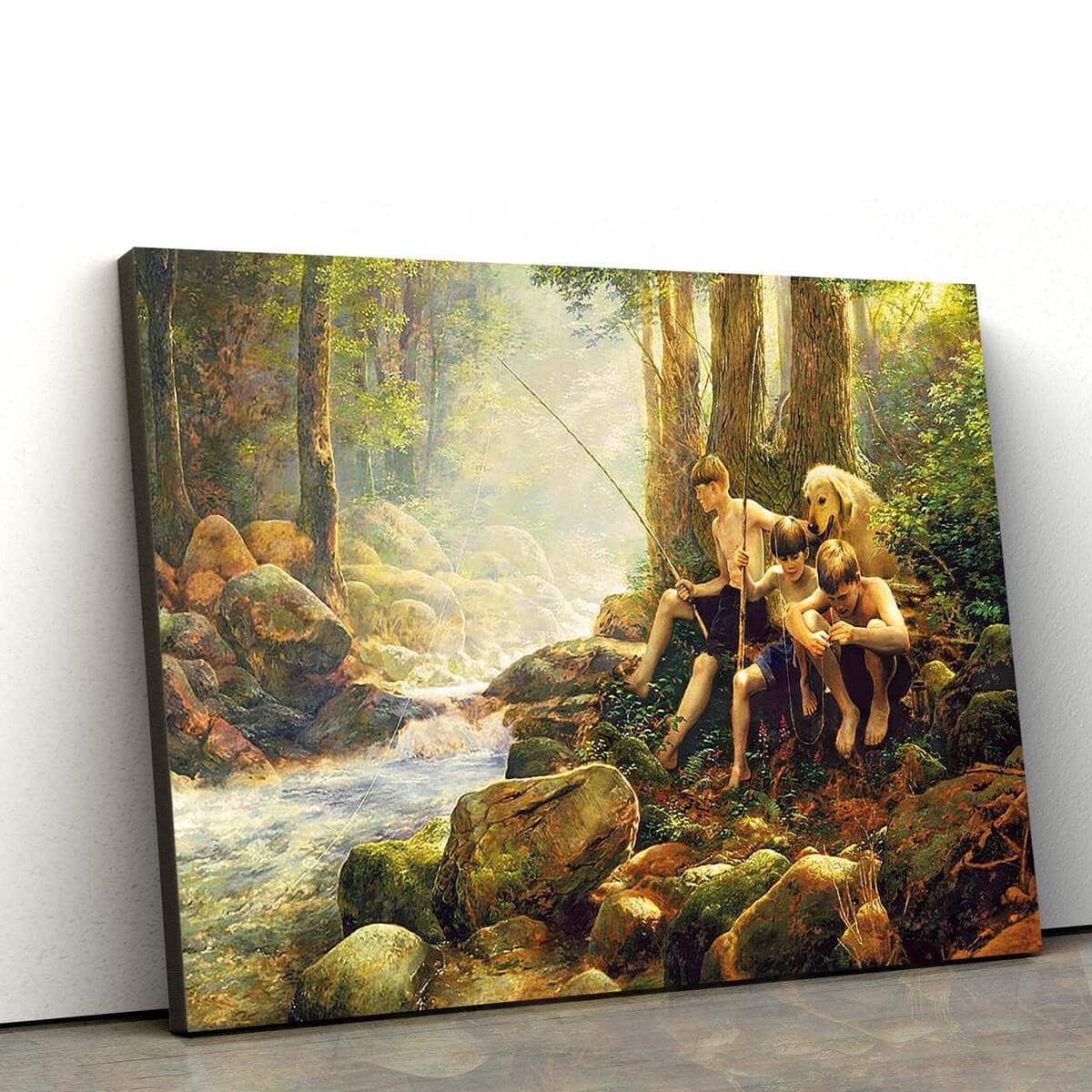 Hook Line And Summer Jesus Christian Faith Canvas Wall Art Hook Line And Summer Jesus Christian Faith Canvas Wall Art