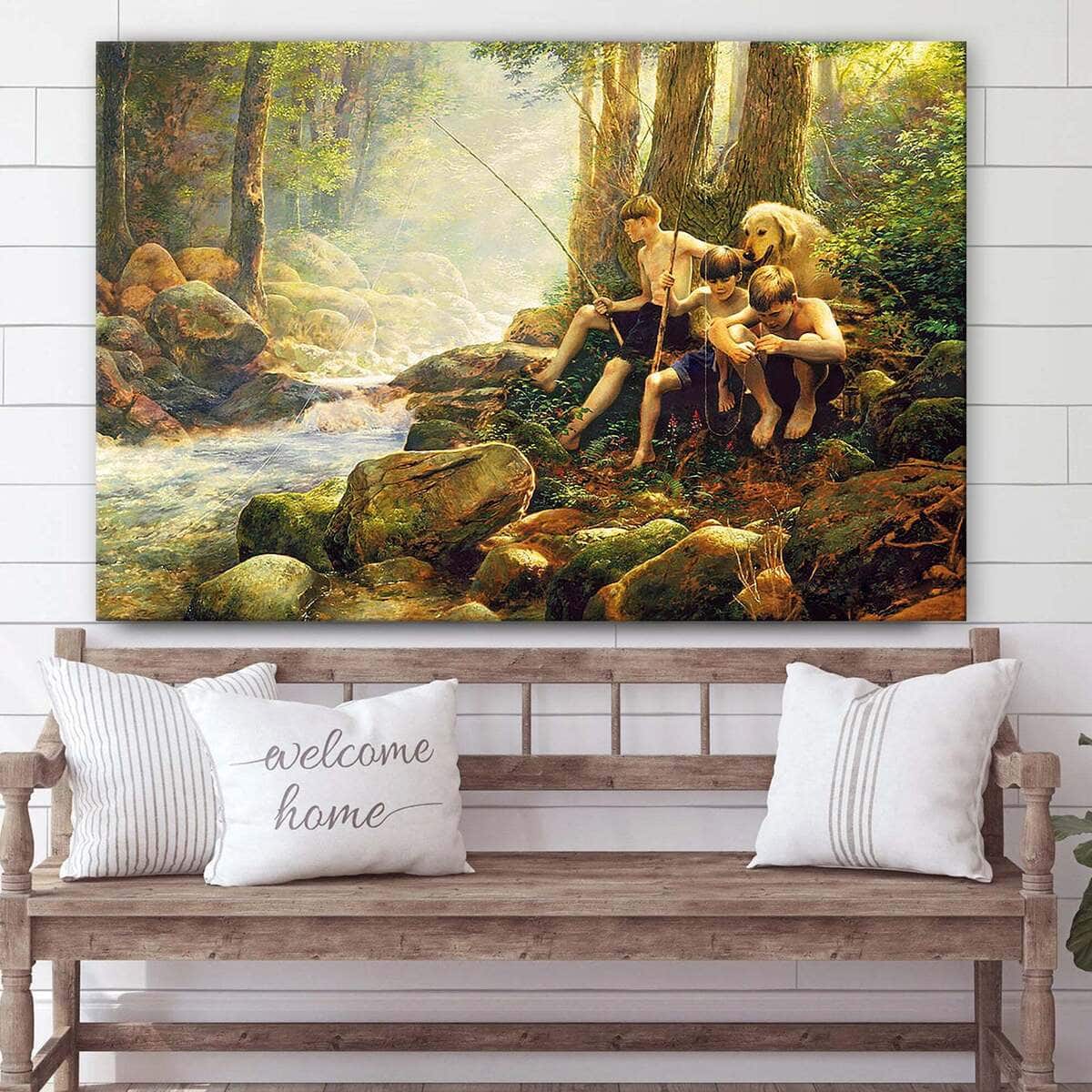 Hook Line And Summer Jesus Christian Faith Canvas Wall Art Hook Line And Summer Jesus Christian Faith Canvas Wall Art