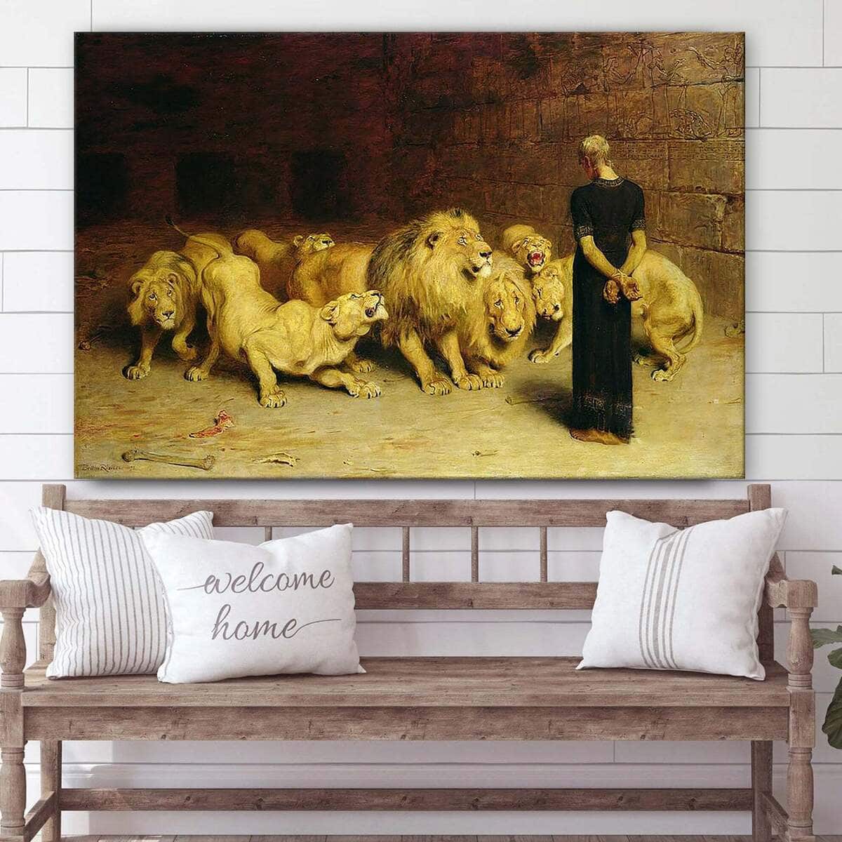 Daniel In The Lions Den Jesus Christian Faith Canvas Wall Art Daniel In The Lions Den Jesus Christian Faith Canvas Wall Art