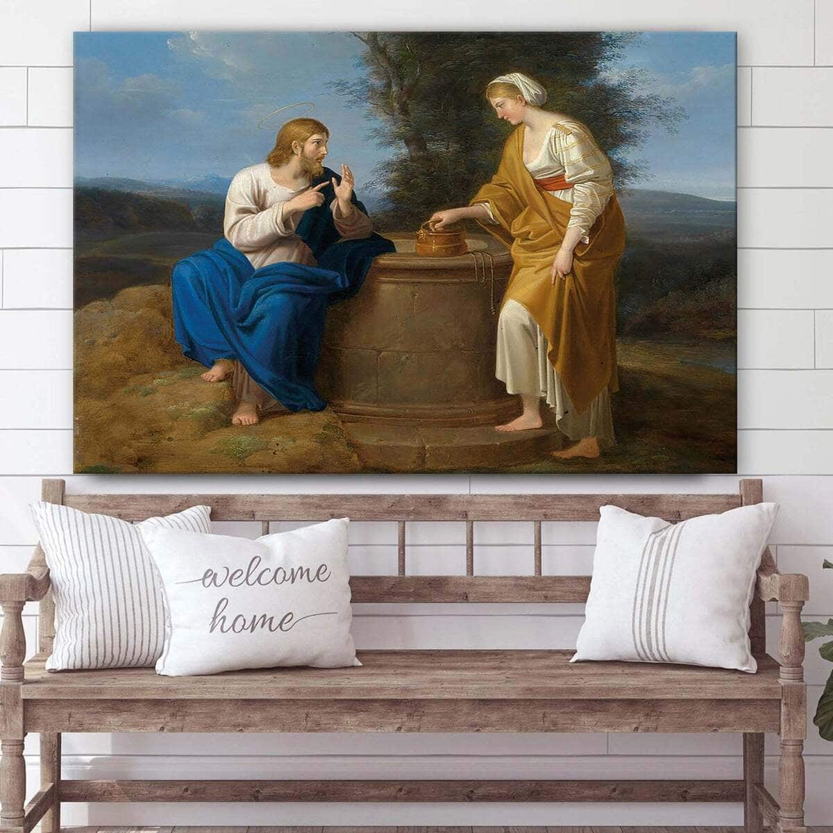 Christ And The Samaritan Woman At The Well Jesus Christian Faith Canvas Wall Art Christ And The Samaritan Woman At The Well Jesus Christian Faith Canvas Wall Art