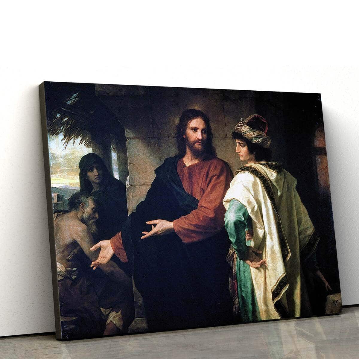 Christ And The Rich Young Ruler Jesus Christian Faith Canvas Wall Art Christ And The Rich Young Ruler Jesus Christian Faith Canvas Wall Art