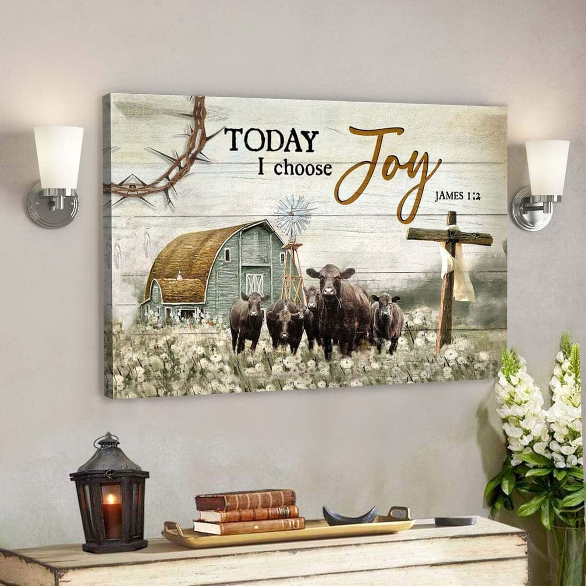Bible Verse Today I Choose Joy James 1:2 Farmhouse Style Christian Canvas Wall Art Bible Verse Today I Choose Joy James 1:2 Farmhouse Style Christian Canvas Wall Art