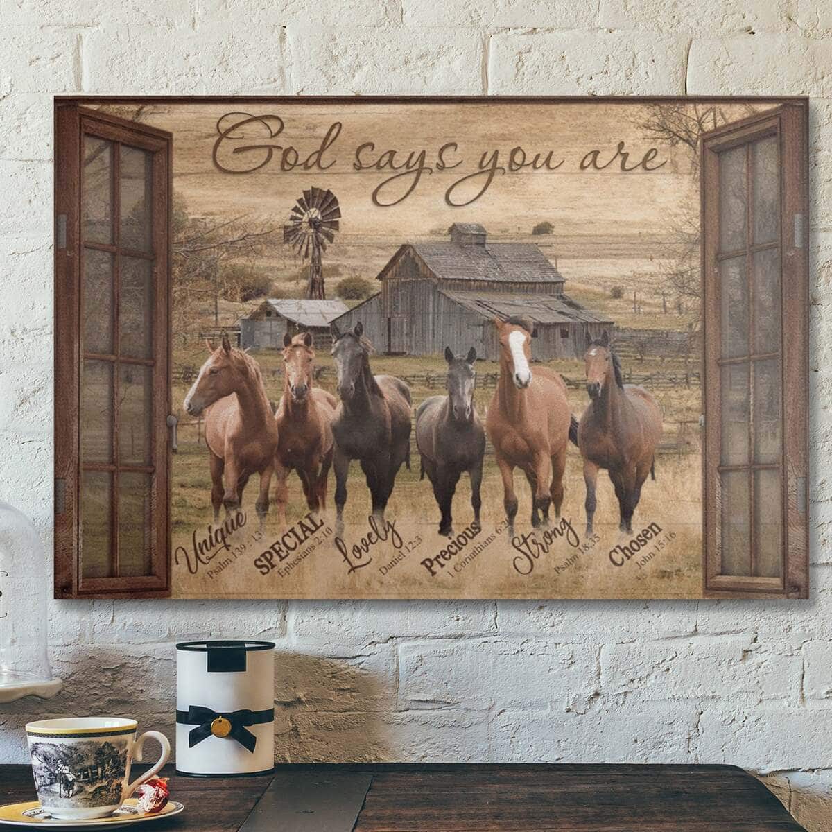 Bible Verse Amazing Horse God Says You Are Christian Canvas Wall Art Bible Verse Amazing Horse God Says You Are Christian Canvas Wall Art