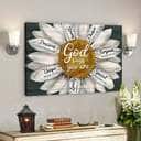 Bible Verse Christian Canvas Wall Art Daisy God Says You Are Religious Gift