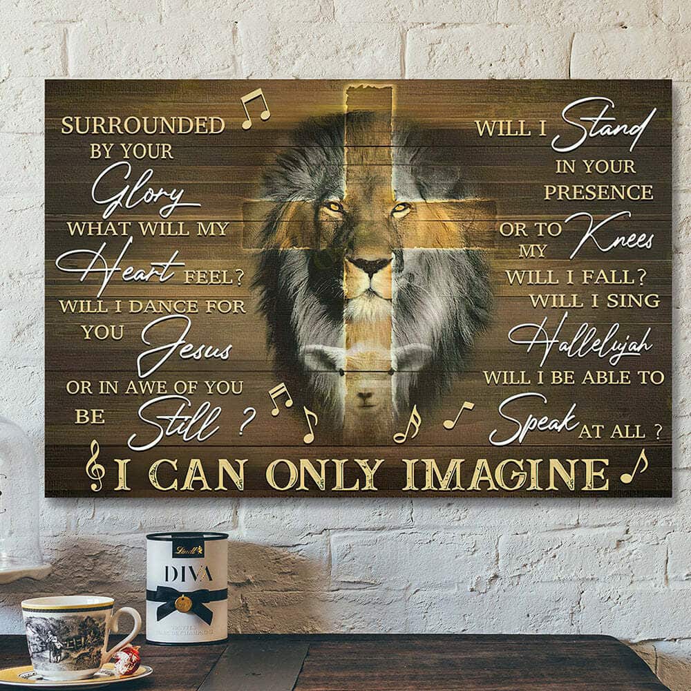Christian Scripture Canvas Wall Art Jesus I Can Only Imagine Lion Cross Christian Scripture Canvas Wall Art Jesus I Can Only Imagine Lion Cross
