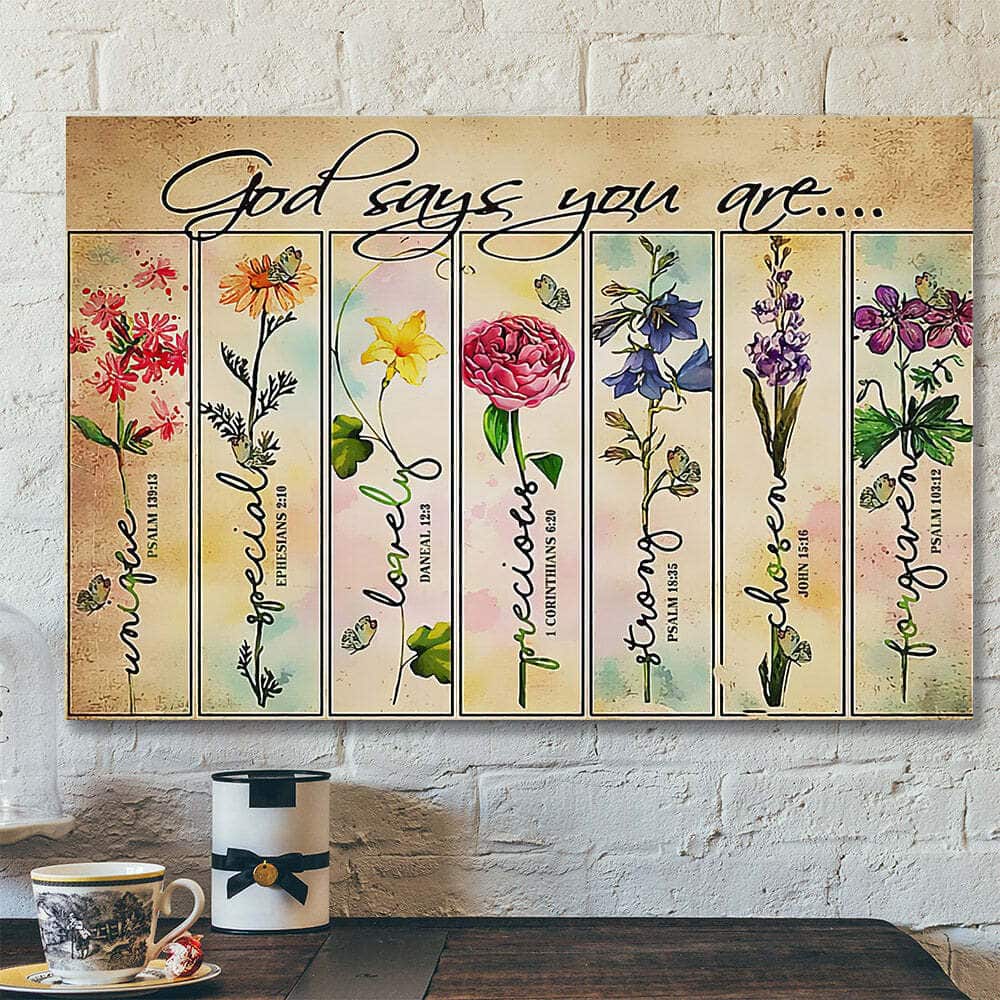 God Says You Are Christian Canvas Wall Art Bible Verse Faith Gift God Says You Are Christian Canvas Wall Art Bible Verse Faith Gift