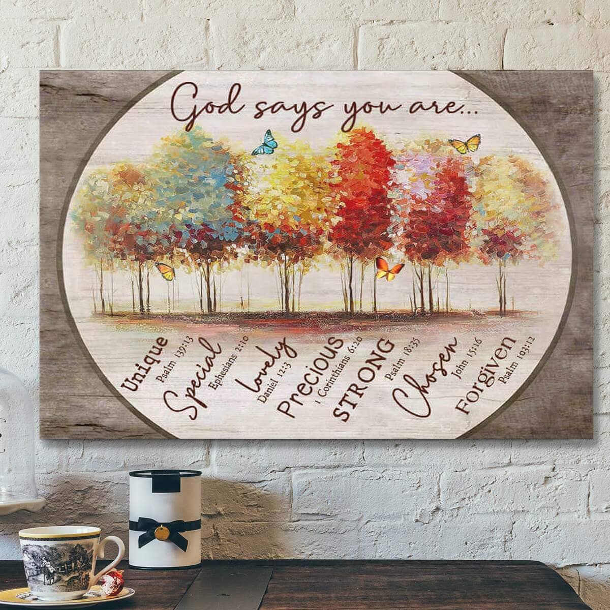 God Says You Are Butterfly Bible Verse Scripture Canvas Wall Art God Says You Are Butterfly Bible Verse Scripture Canvas Wall Art