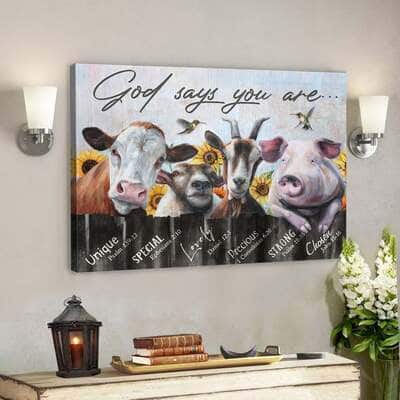 Farm God Says You Are Bible Verse Scripture Canvas Wall Art