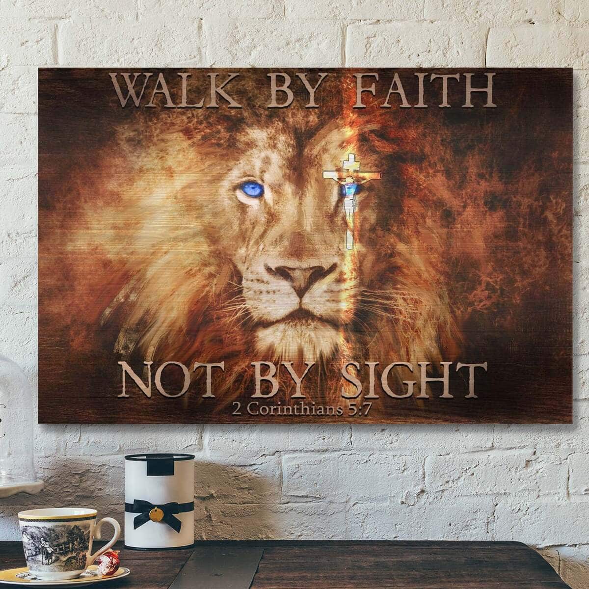 Fascinating Lion Walk By Faith Not By Sight Jesus Bible Verse Scripture Canvas Wall Art Fascinating Lion Walk By Faith Not By Sight Jesus Bible Verse Scripture Canvas Wall Art