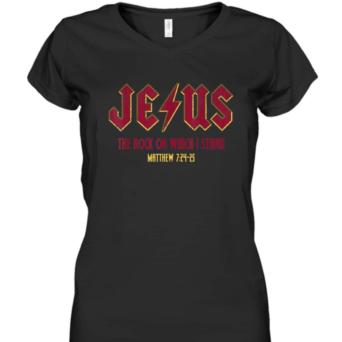 Retro Jesus The Rock On Which I Stand Faith Christian God Bible Verse Matthew T-Shirt