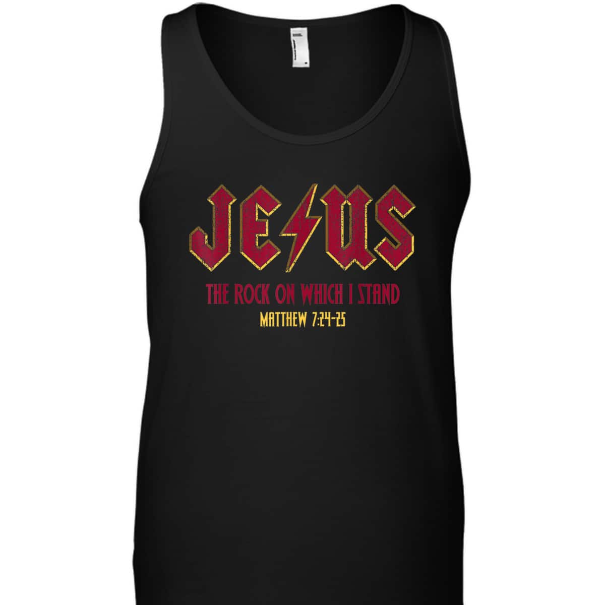 Retro Jesus The Rock On Which I Stand Faith Christian God Bible Verse Matthew T-Shirt