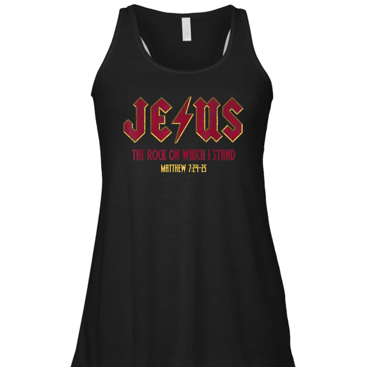 Retro Jesus The Rock On Which I Stand Faith Christian God Bible Verse Matthew T-Shirt