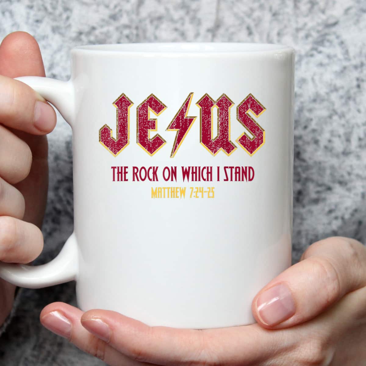 Retro Jesus The Rock On Which I Stand Faith Christian God Bible Verse Matthew T-Shirt