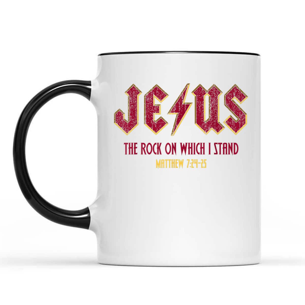 Retro Jesus The Rock On Which I Stand Faith Christian God Bible Verse Matthew T-Shirt