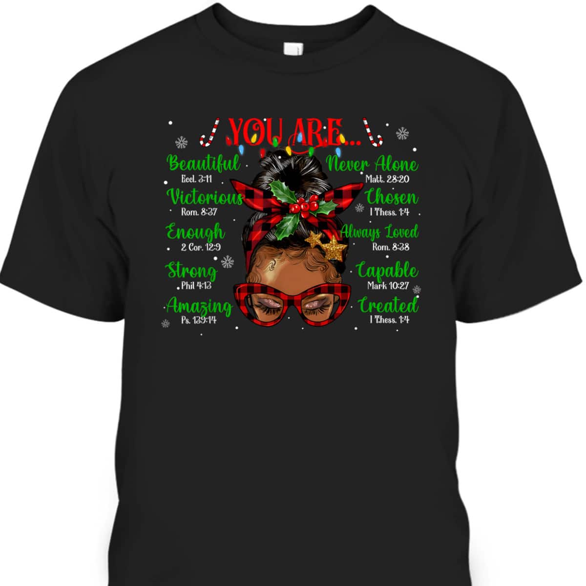 African American Black Girl God Say I Am Christmas T-Shirt
