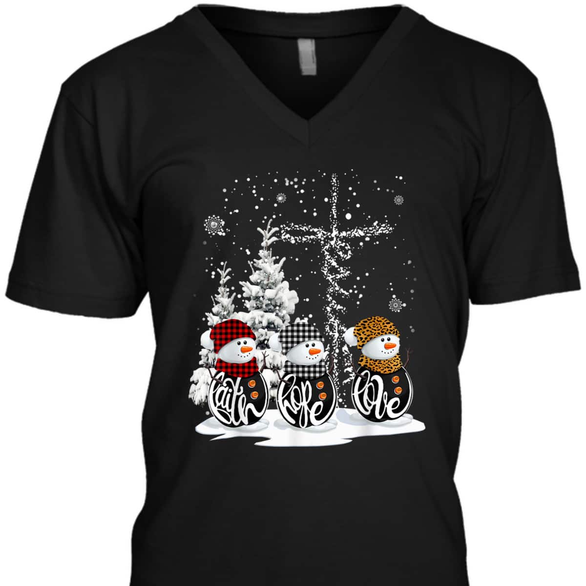 Christmas Faith Hope Love Snowman Xmas For Christian T-Shirt Christmas Faith Hope Love Snowman Xmas For Christian T-Shirt