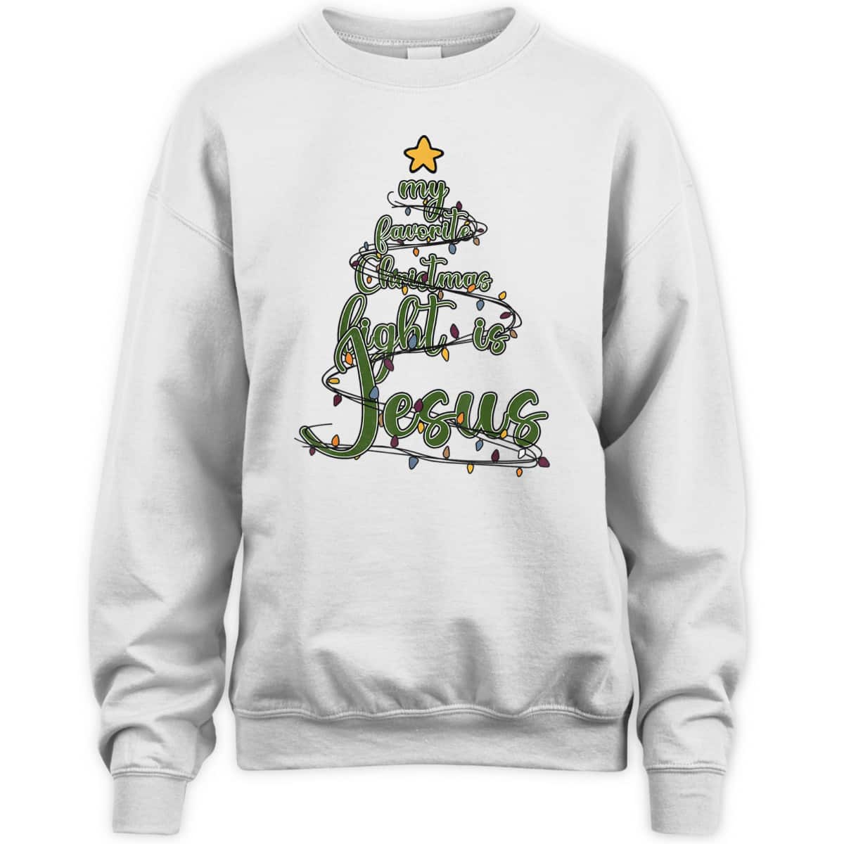 Religious Xmas My Favorite Christmas Light Is Jesus T-Shirt Religious Xmas My Favorite Christmas Light Is Jesus T-Shirt