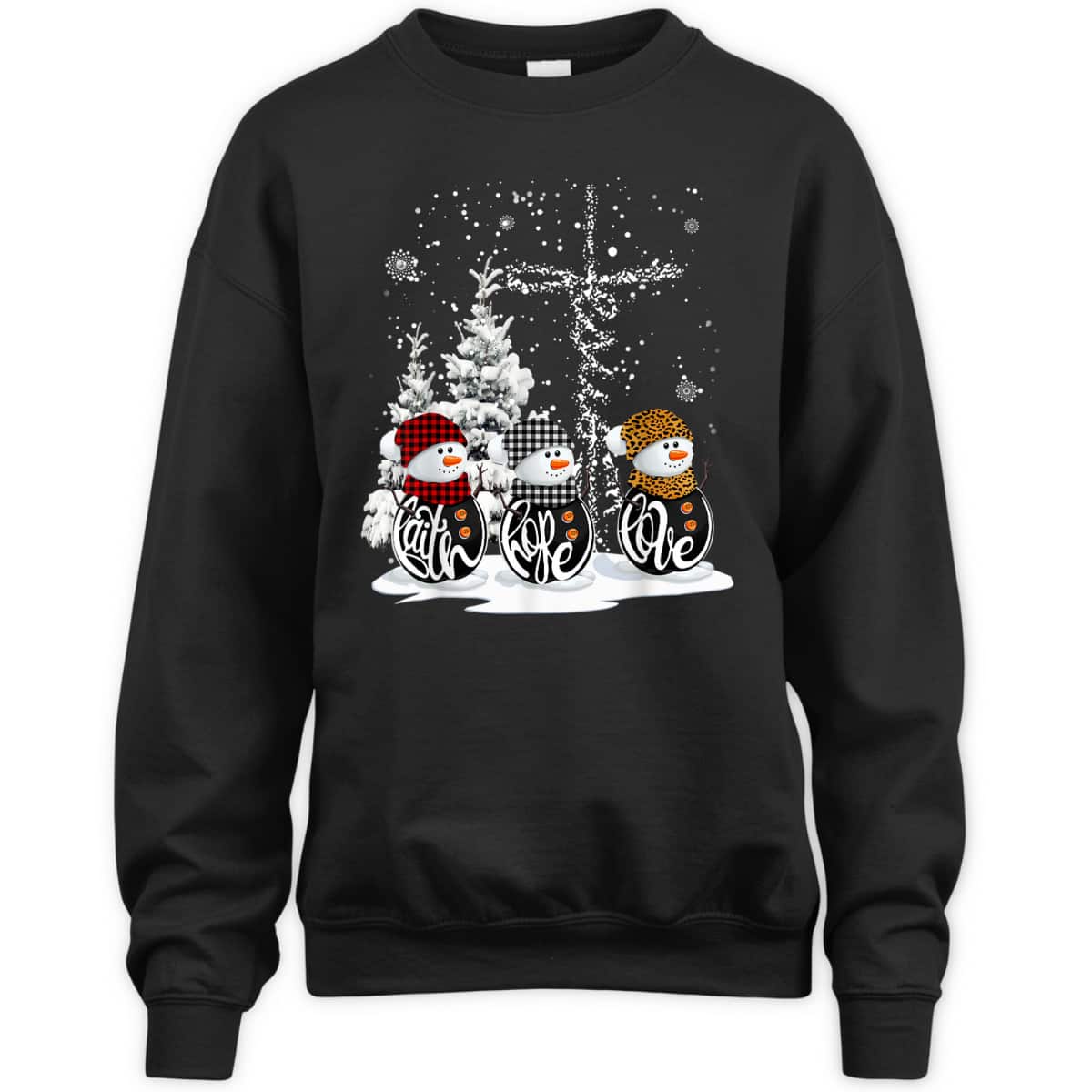 Christmas Faith Hope Love Snowman Xmas For Christian T-Shirt Christmas Faith Hope Love Snowman Xmas For Christian T-Shirt