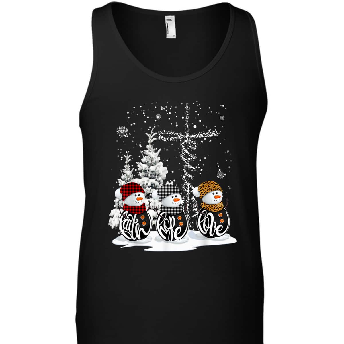 Christmas Faith Hope Love Snowman Xmas For Christian T-Shirt Christmas Faith Hope Love Snowman Xmas For Christian T-Shirt