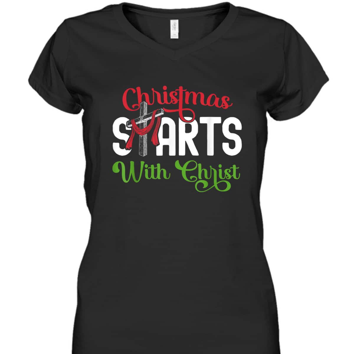 Christmas Starts With Christ Christian Cross Jesus T-Shirt Christmas Starts With Christ Christian Cross Jesus T-Shirt