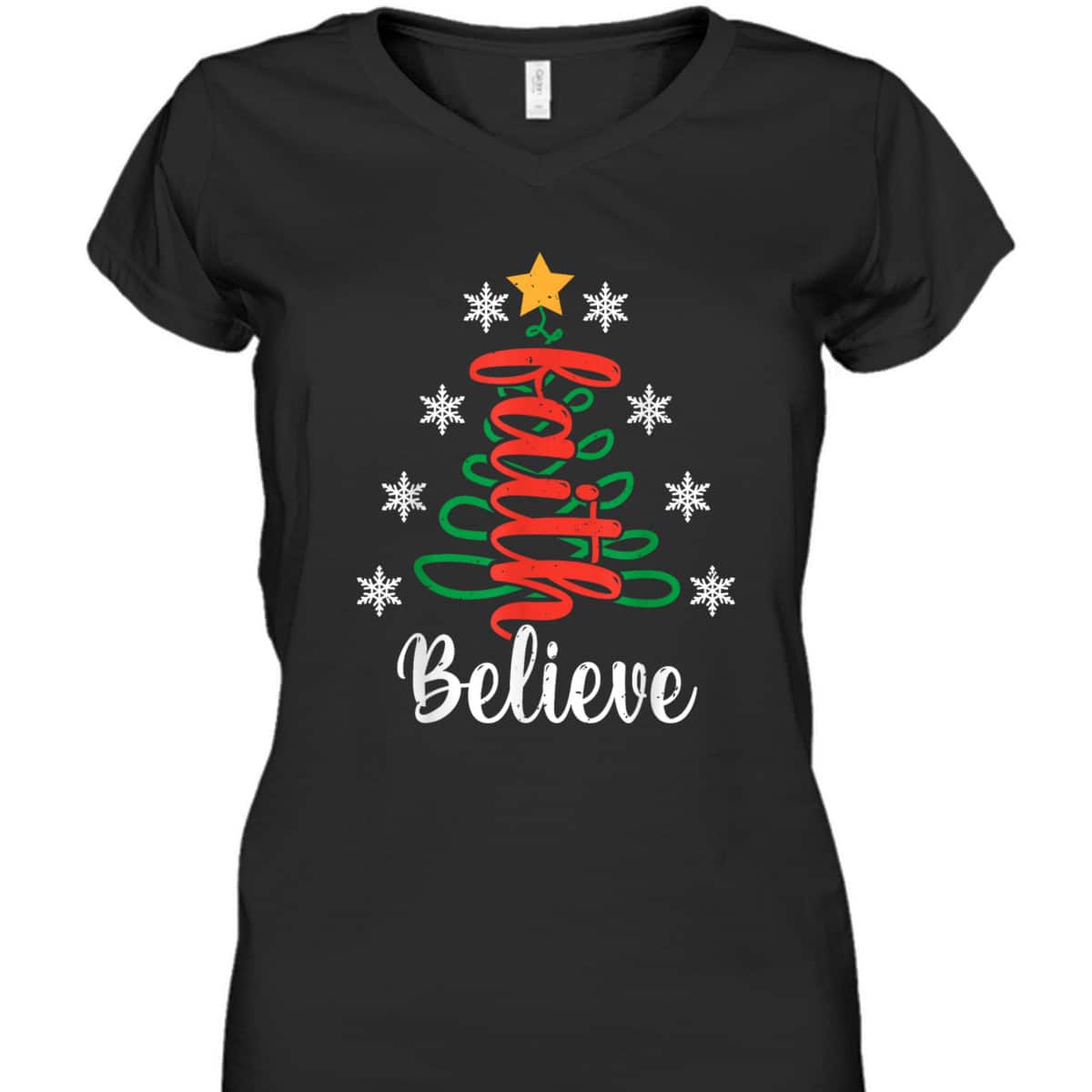 Believe Christian Faith Jesus Religious Christmas Tree T-Shirt Believe Christian Faith Jesus Religious Christmas Tree T-Shirt