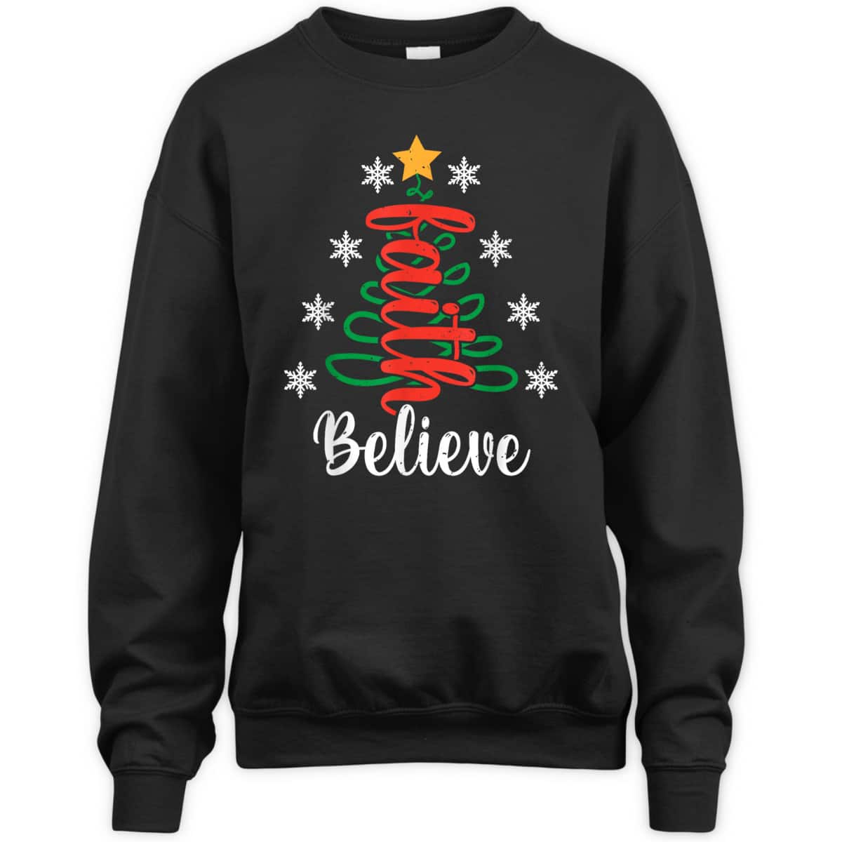 Believe Christian Faith Jesus Religious Christmas Tree T-Shirt Believe Christian Faith Jesus Religious Christmas Tree T-Shirt