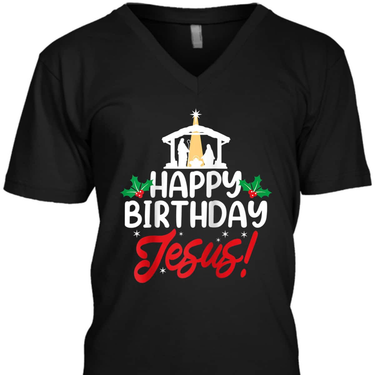 Christmas Happy Birthday Jesus Christian Religious T-Shirt Christmas Happy Birthday Jesus Christian Religious T-Shirt