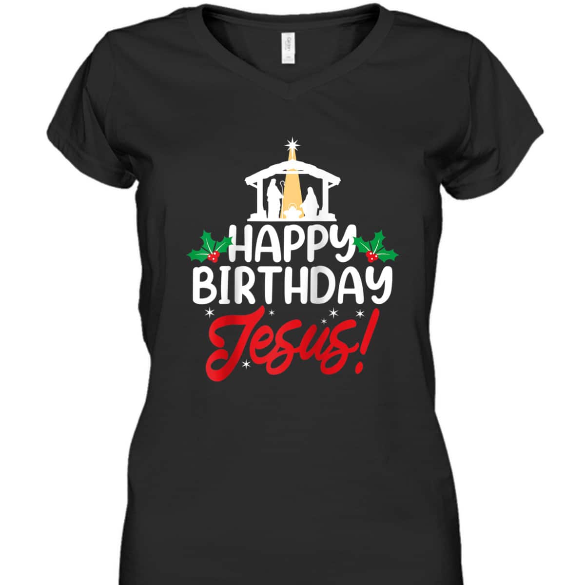 Christmas Happy Birthday Jesus Christian Religious T-Shirt