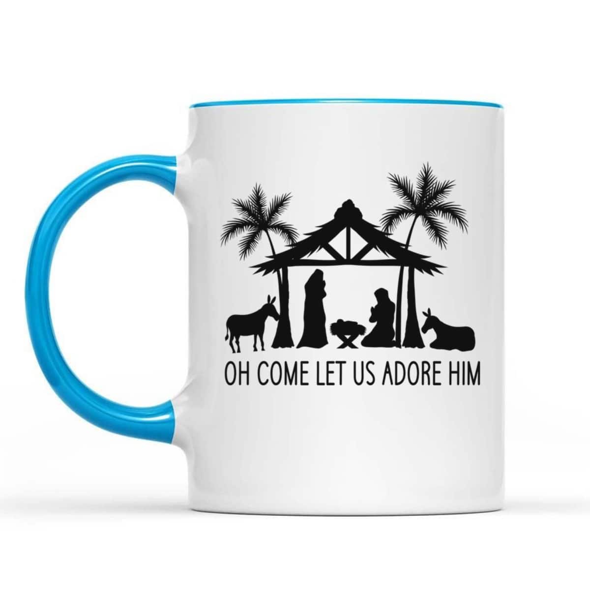 Cute Nativity Oh Come Let Us Adore Him Christmas T-Shirt Cute Nativity Oh Come Let Us Adore Him Christmas T-Shirt