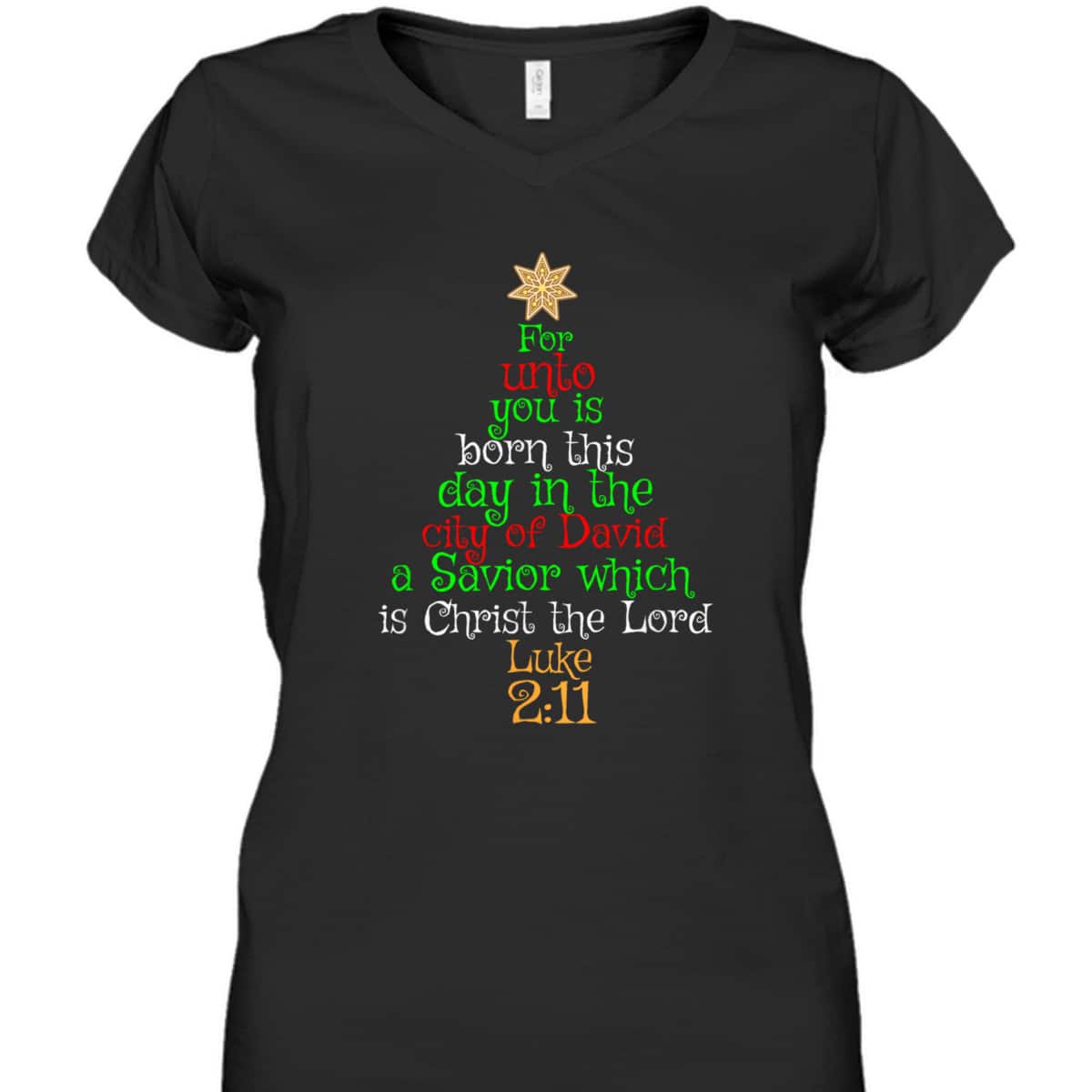 Christmas Christian Unto You Is Born A Savior Bible Verse Luke 2:11 T-Shirt