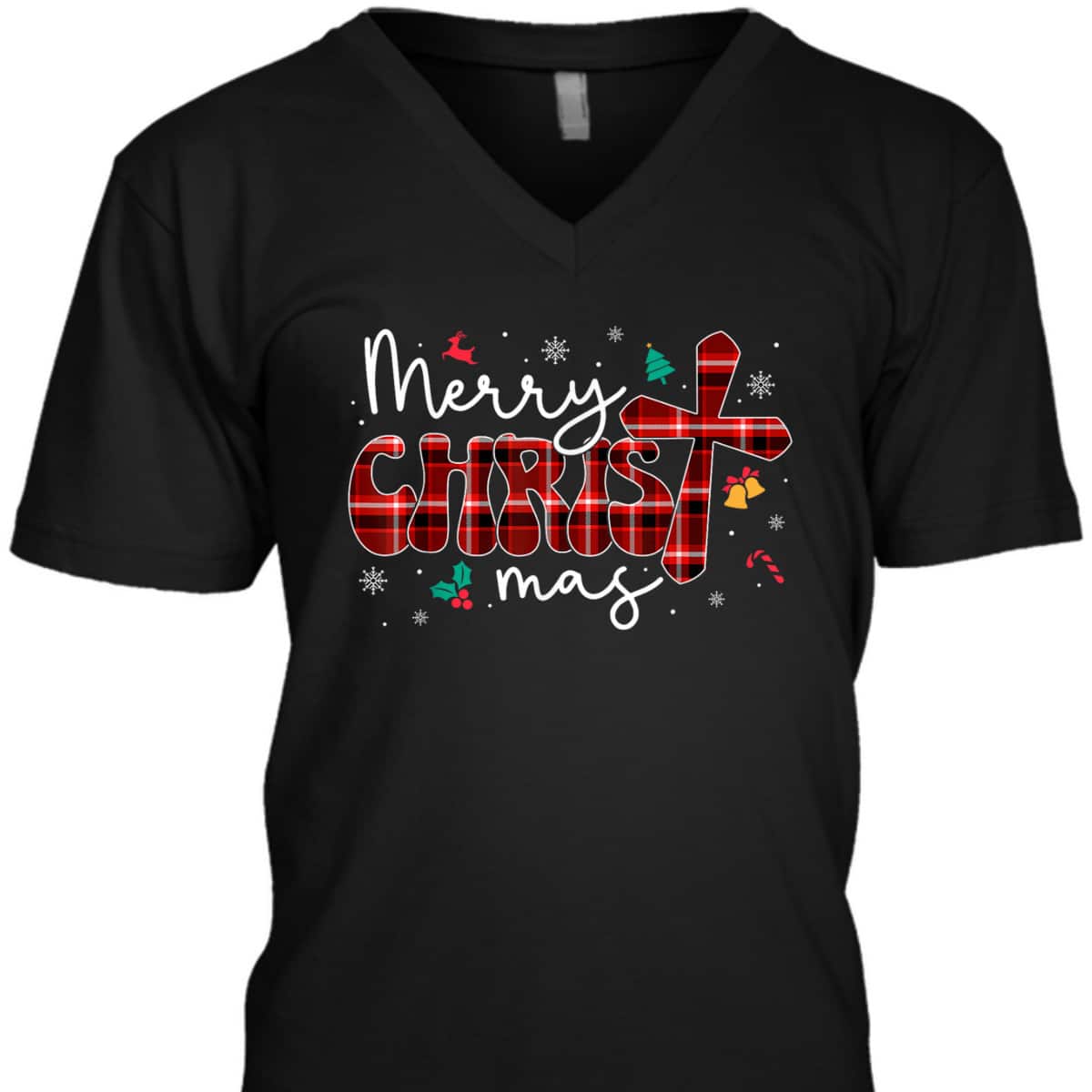 Merry Christmas Christian Cross Buffalo Plaid Pajamas T-Shirt Merry Christmas Christian Cross Buffalo Plaid Pajamas T-Shirt