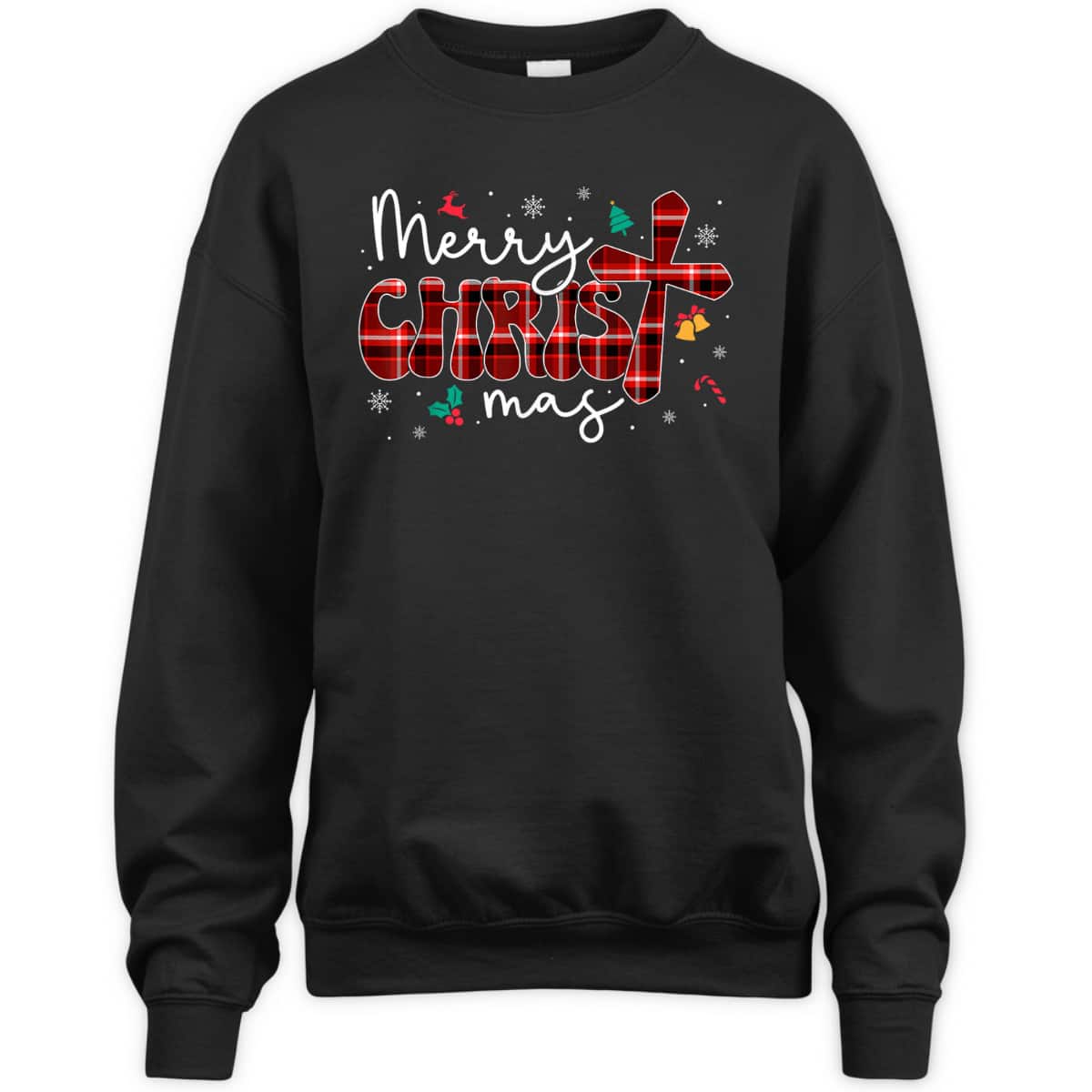 Merry Christmas Christian Cross Buffalo Plaid Pajamas T-Shirt Merry Christmas Christian Cross Buffalo Plaid Pajamas T-Shirt