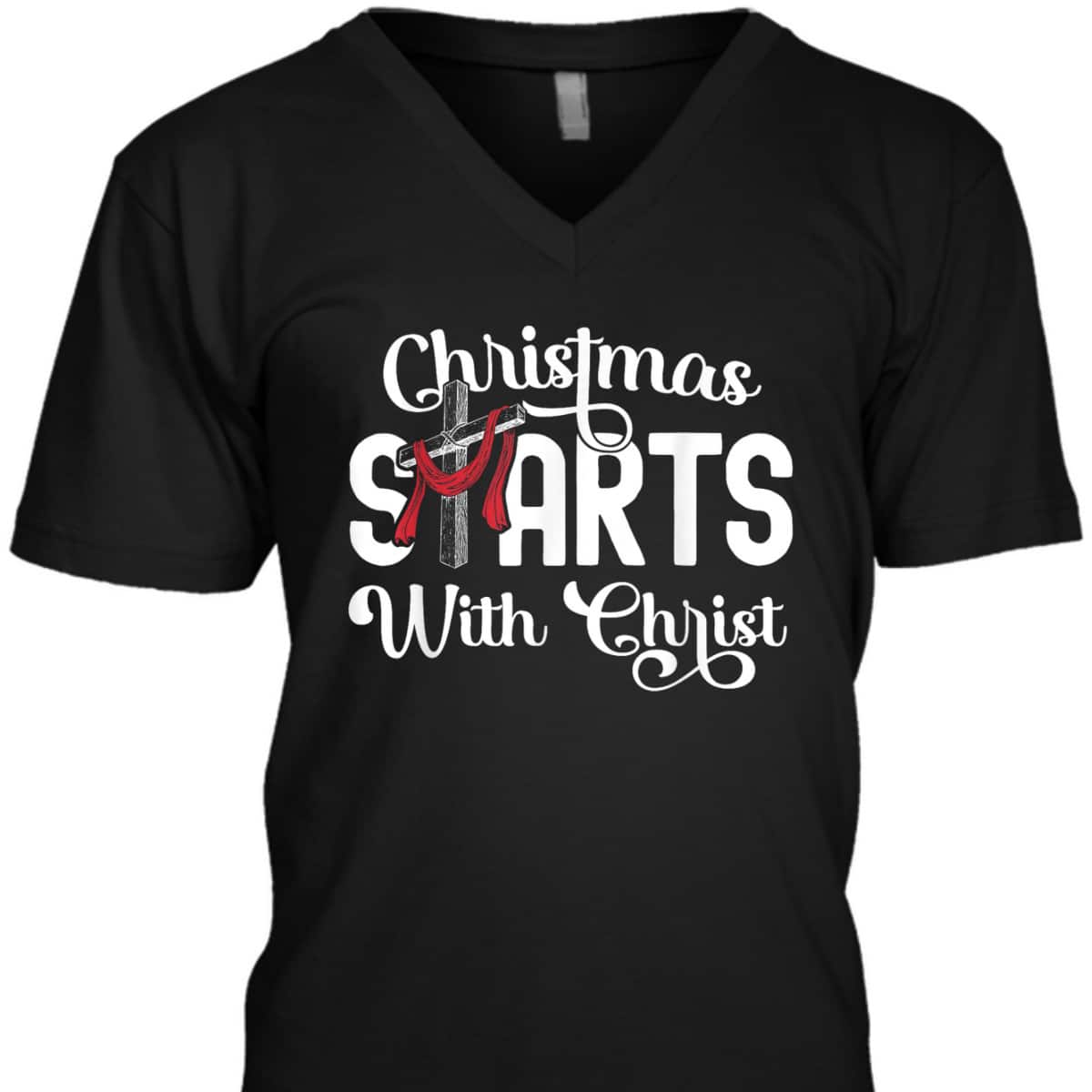 Christmas Starts With Christ Cross Jesus Christian T-Shirt Christmas Starts With Christ Cross Jesus Christian T-Shirt