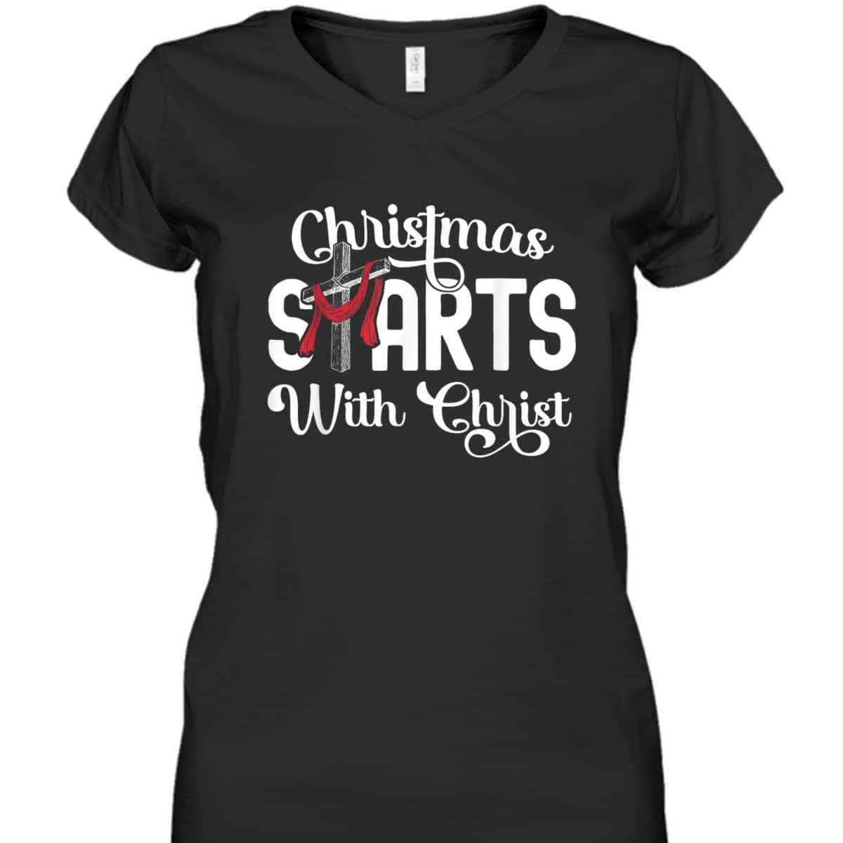 Christmas Starts With Christ Cross Jesus Christian T-Shirt Christmas Starts With Christ Cross Jesus Christian T-Shirt