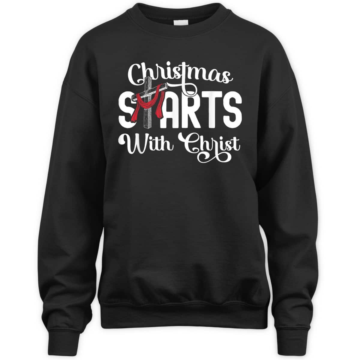 Christmas Starts With Christ Cross Jesus Christian T-Shirt