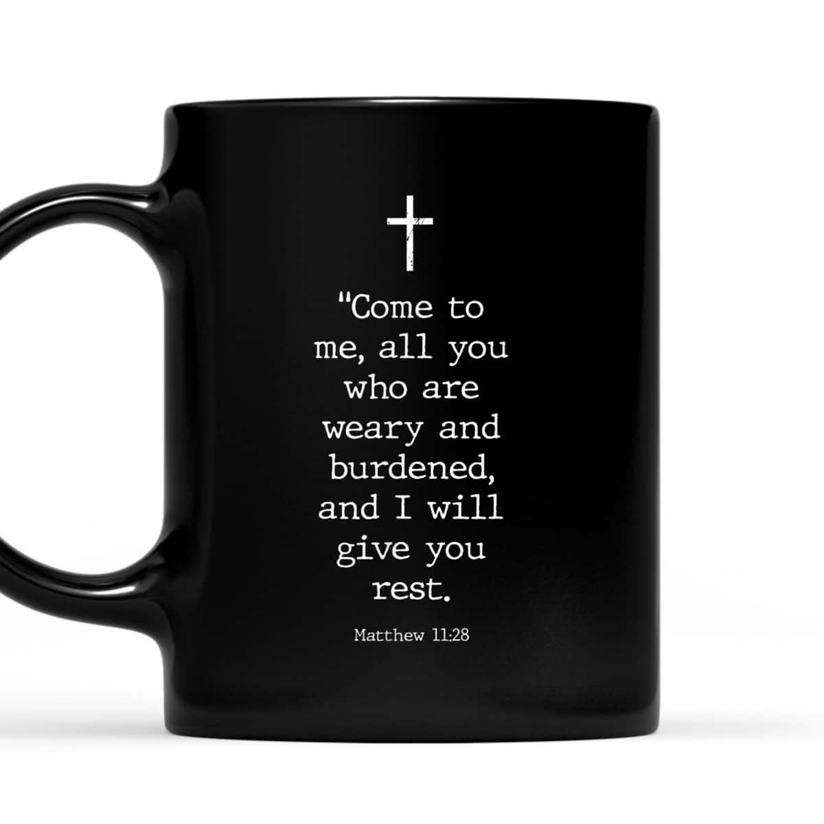 Christian Bible Verses Matthew 11:28 Cross Come To Me I Will Give You Rest T-Shirt