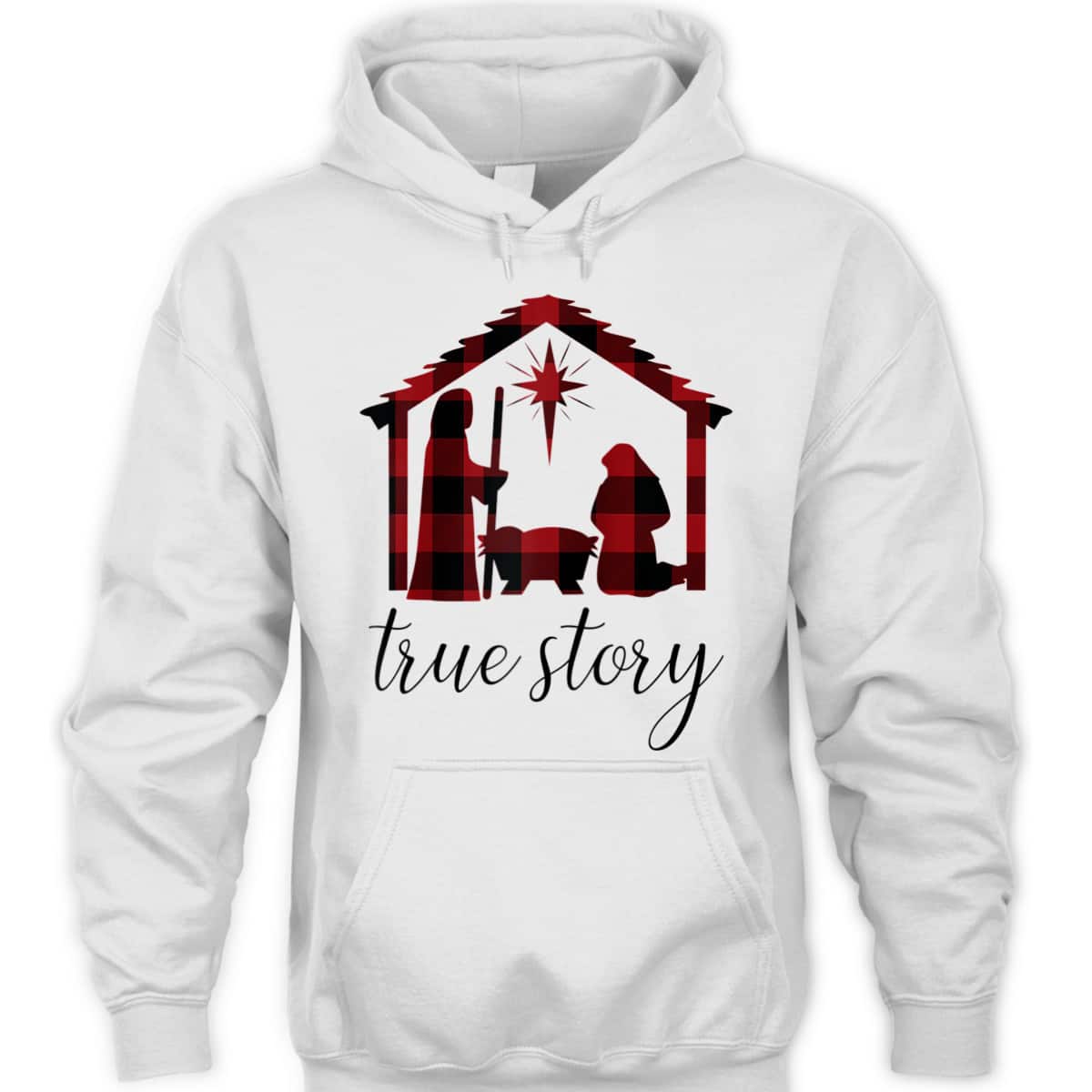 Nativity Scene Buffalo Plaid True Story Christian Christmas T-Shirt Nativity Scene Buffalo Plaid True Story Christian Christmas T-Shirt