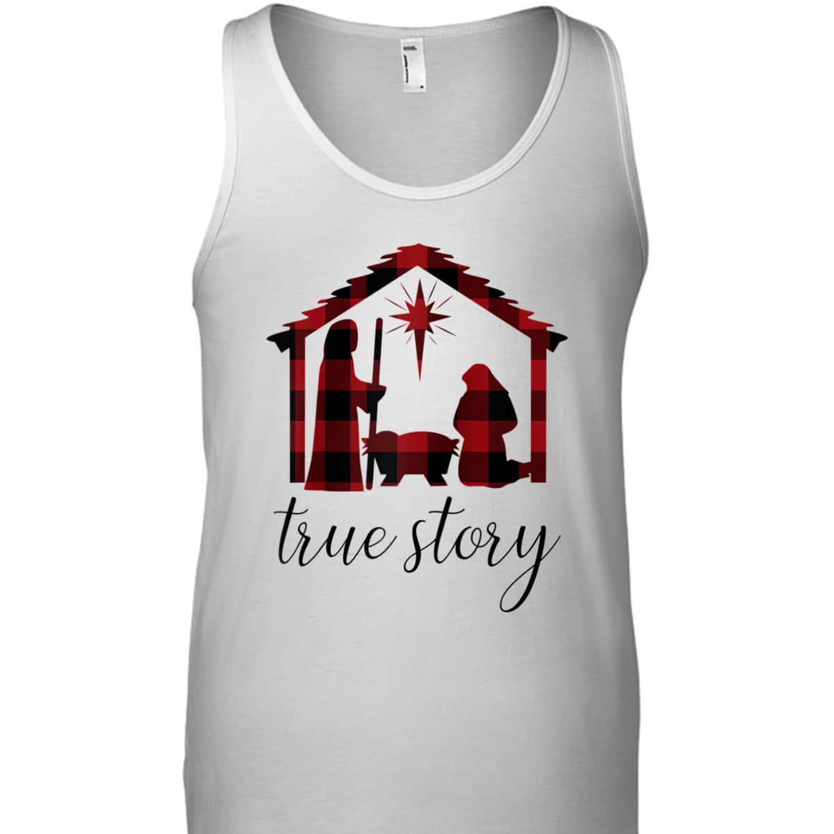 Nativity Scene Buffalo Plaid True Story Christian Christmas T-Shirt Nativity Scene Buffalo Plaid True Story Christian Christmas T-Shirt
