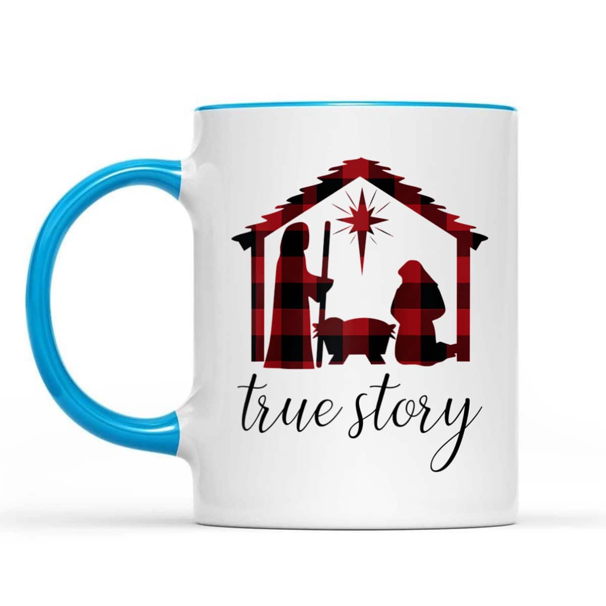 Nativity Scene Buffalo Plaid True Story Christian Christmas T-Shirt Nativity Scene Buffalo Plaid True Story Christian Christmas T-Shirt