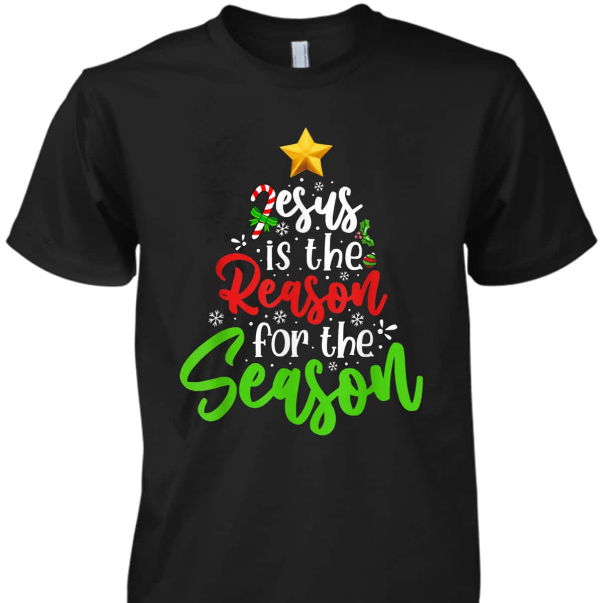 Christian Jesus The Reason Christmas Pine Tree Religious T-Shirt Christian Jesus The Reason Christmas Pine Tree Religious T-Shirt