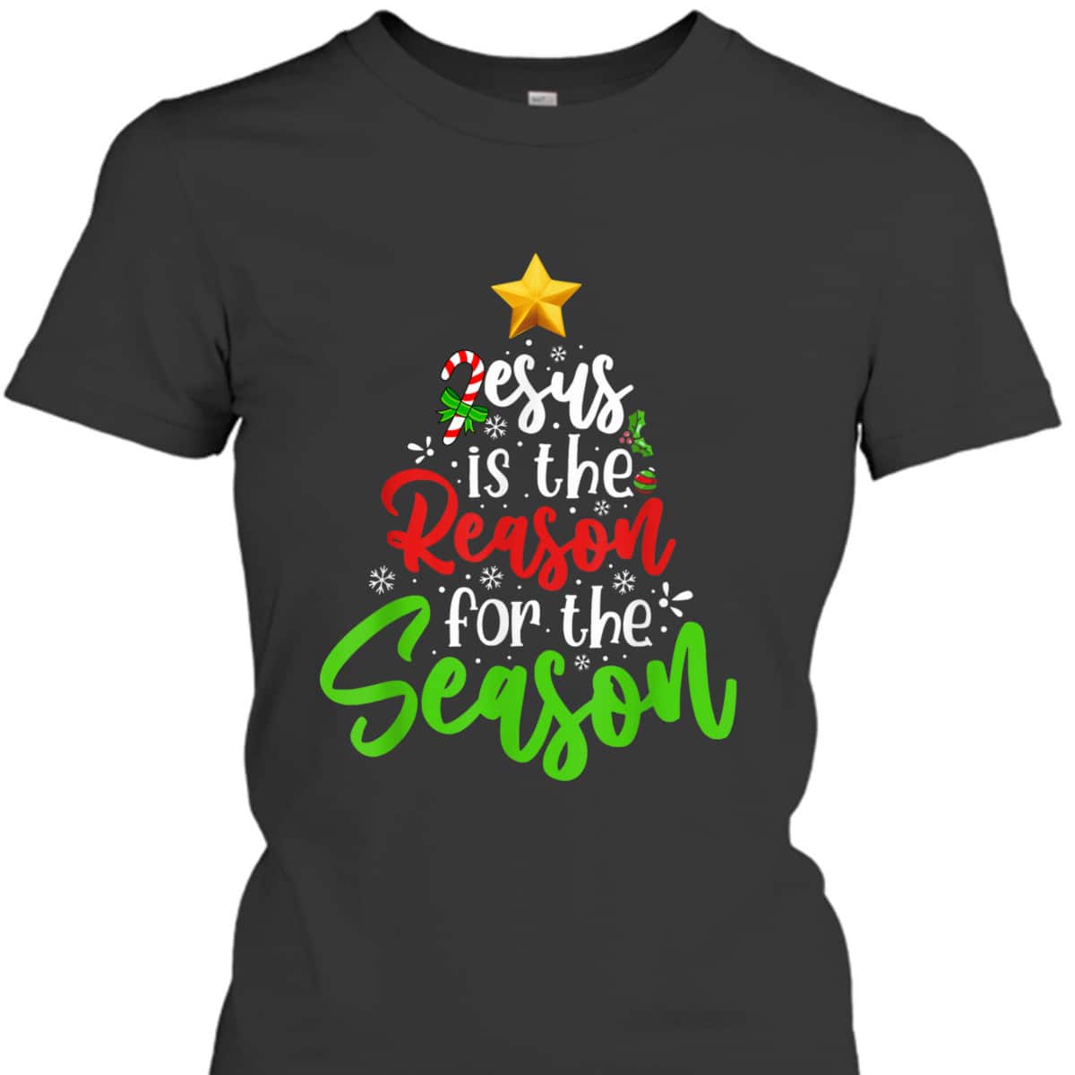 Christian Jesus The Reason Christmas Pine Tree Religious T-Shirt Christian Jesus The Reason Christmas Pine Tree Religious T-Shirt