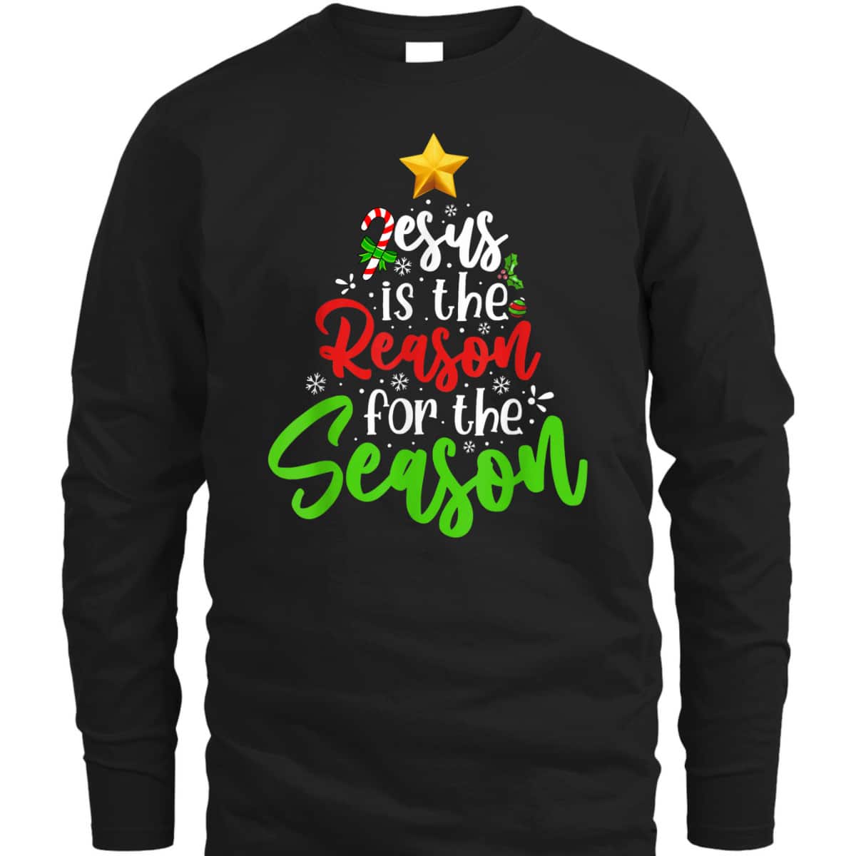 Christian Jesus The Reason Christmas Pine Tree Religious T-Shirt Christian Jesus The Reason Christmas Pine Tree Religious T-Shirt