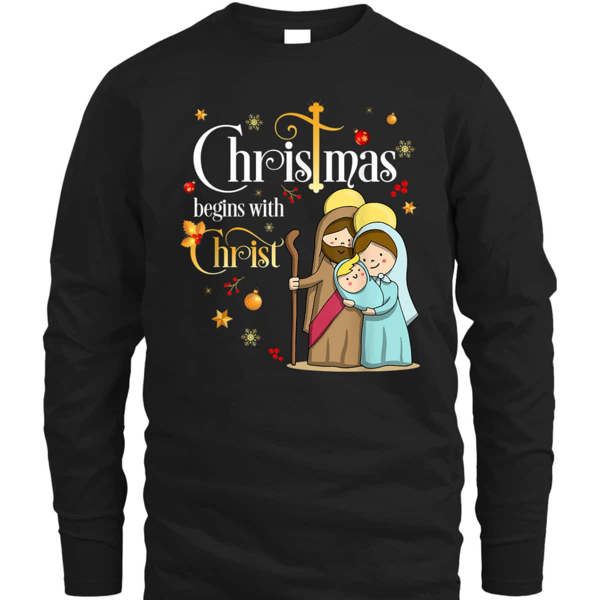 Christmas Begins With Christ Christian Jesus Holiday T-Shirt